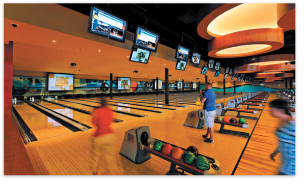 Over one hundred displays line the bowling portion of Big Al's - one of several attractions inside this massive facility.