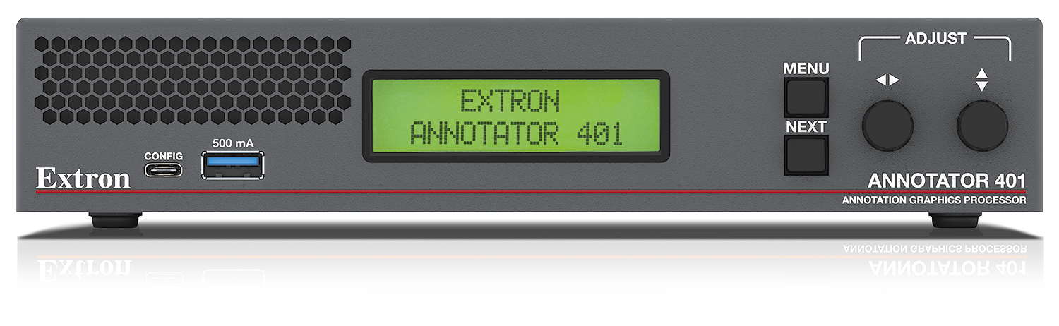 Front panel controls with LCD display