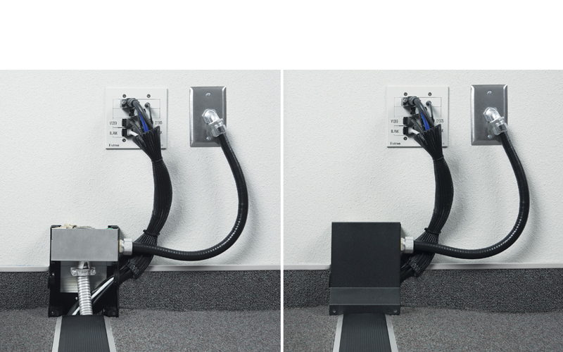 Retrofit Transition Adapter shown installed without and with cover