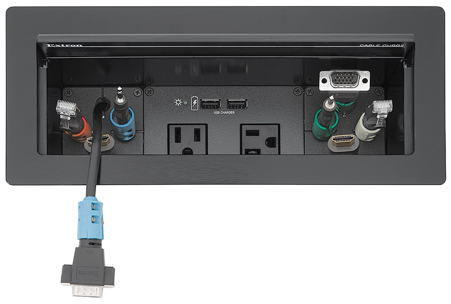 Extron Cable Collars keep cable connectors within easy reach and provide visual identification