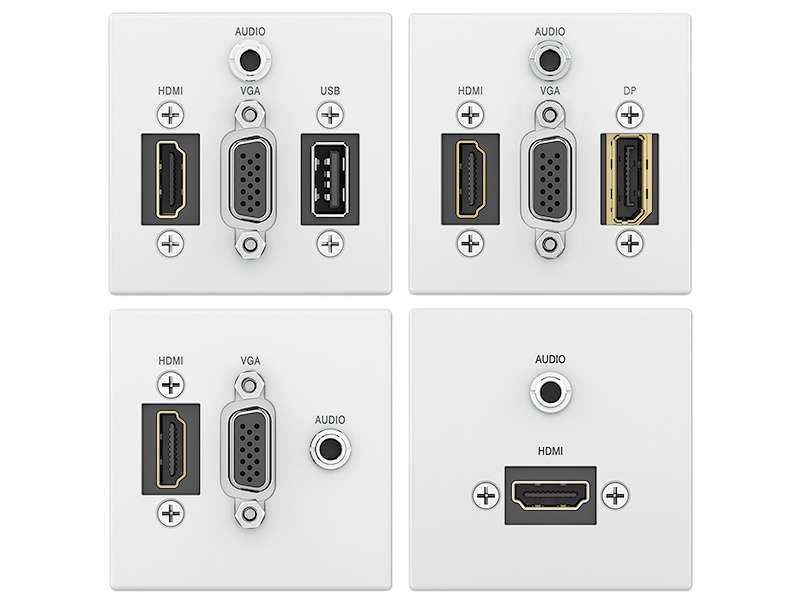 Flex55 SuperPlates available with HDMI, DisplayPort, VGA, Stereo Audio, and USB connectivity