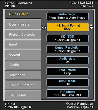 Quick Setup OSD