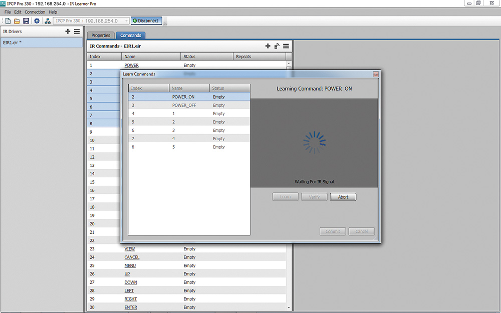 IR Learner™ Pro - Waiting for IR Signal