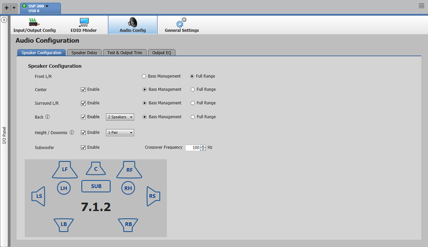 Speaker output configuration