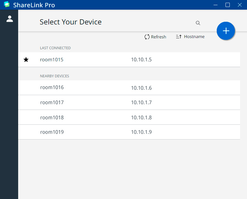 From the ShareLink Pro software select a ShareLink Pro 2000 to connect to