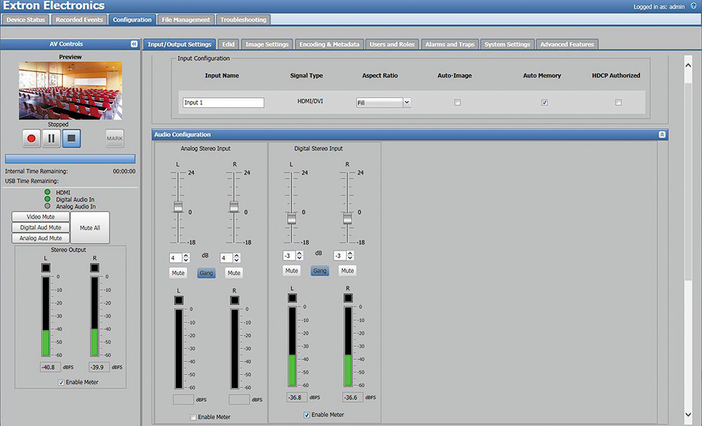 SMP 111- Audio Configuration