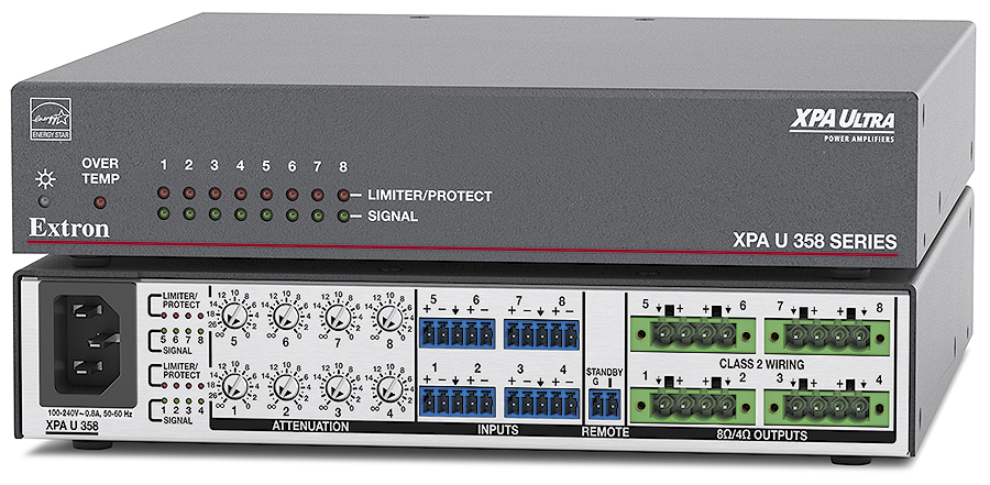 XPA U 358 - Eight Channels, 35 watts - 8 or 4 ohms