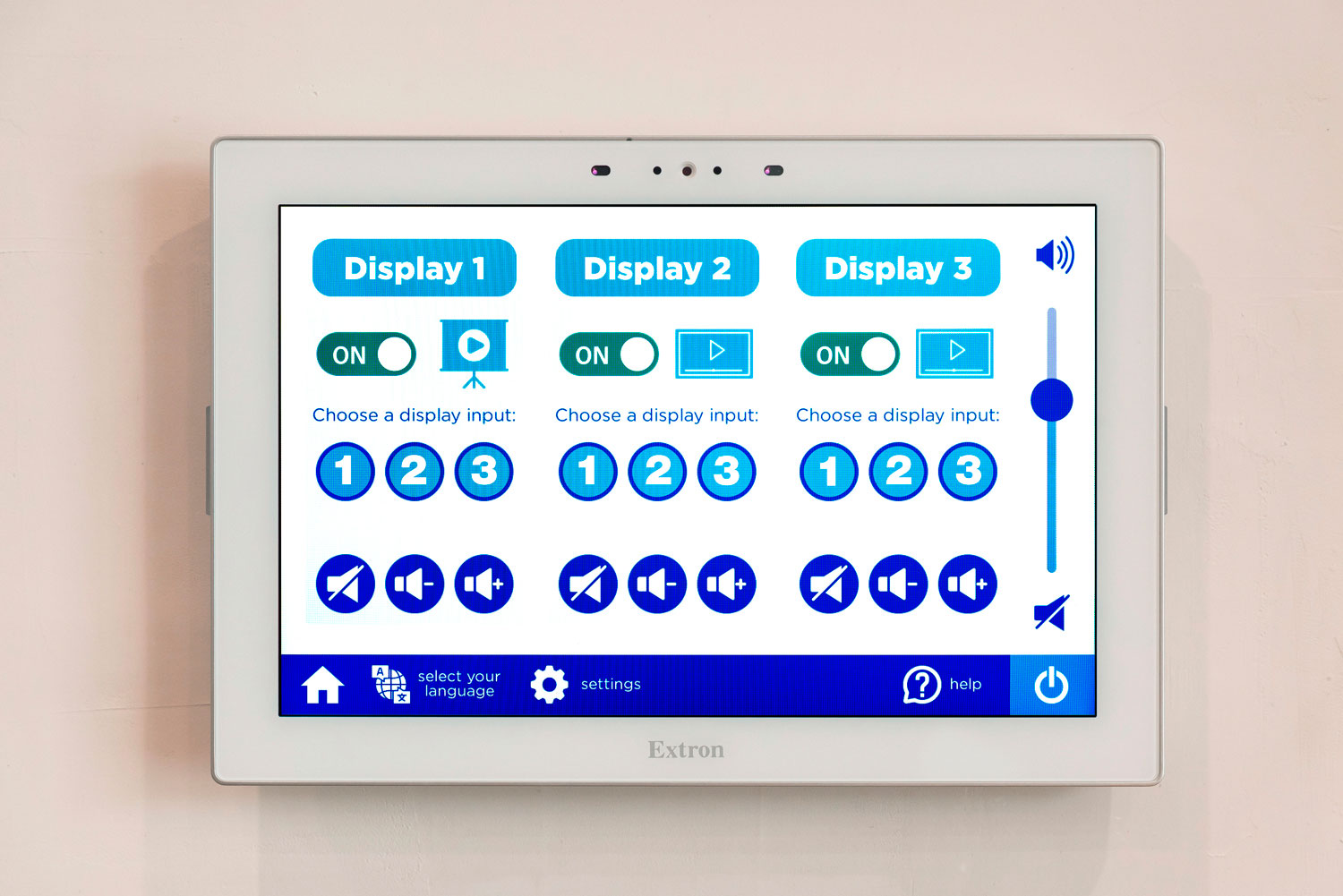 The interface is programed in varying colors to make it more user-friendly for novice presenters.