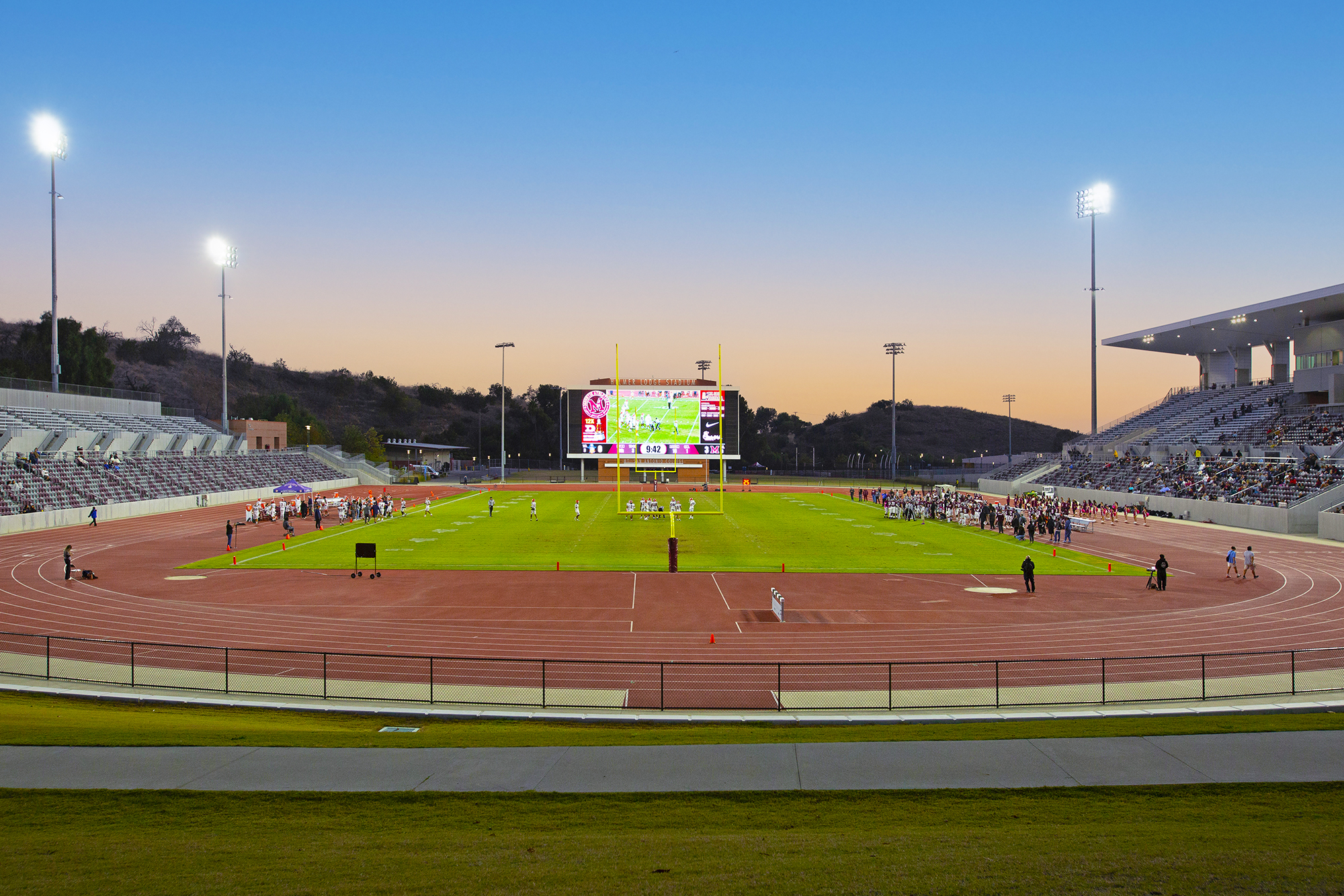 The scoreboard is clearly visible from the farthest points within the stadium.