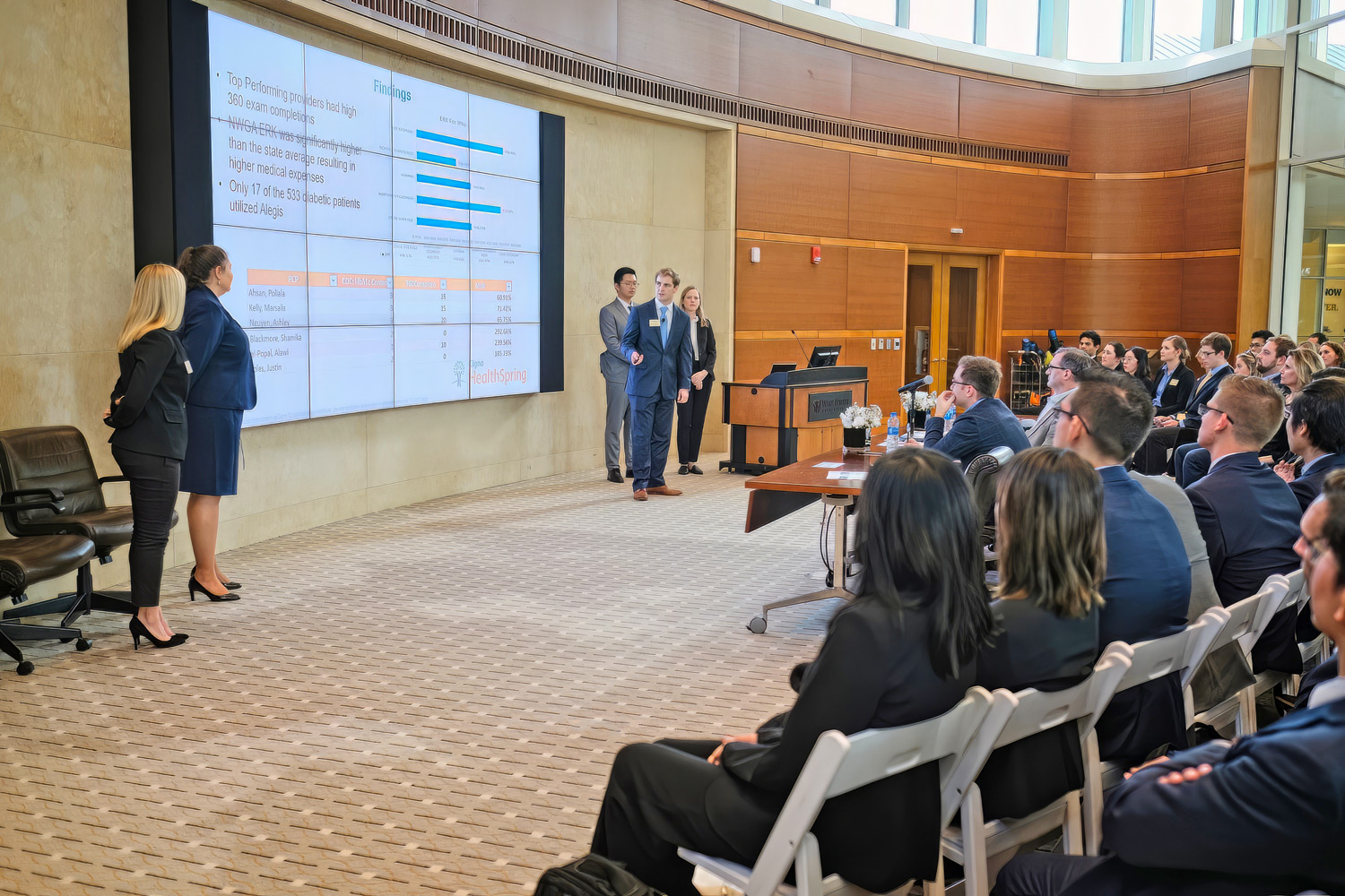 Similar to the Broyhill Auditorium on the lower level of Farrell Hall, the AV-equipped Bern Beatty Colloquium room on the Hall’s upper level delivers its AV content to other venues in the building via NAV encoders.