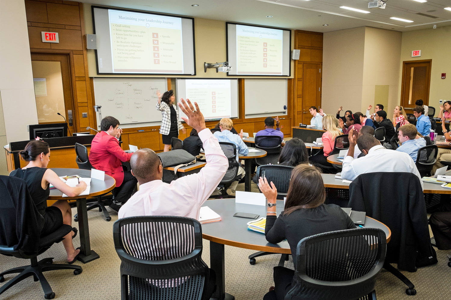 Standard classrooms located on multiple levels of Farrell Hall host smaller classes than the divisible classrooms and have AV capabilities similar to the divisible classrooms.