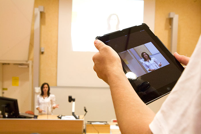 Person holding a tablet