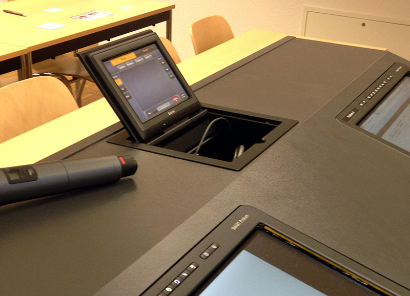 TLP 710CV TouchLink Touchpanel in a lectern