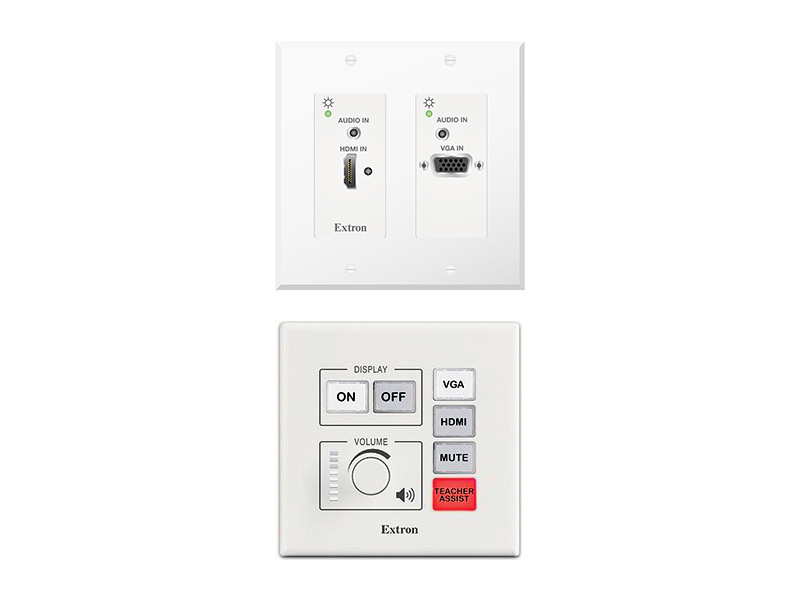 PVT HD RGB and MLC Plus 100 MediaLink Controller wallplates