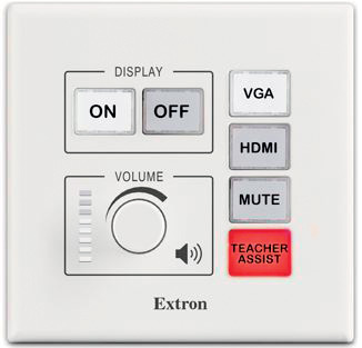 Teacher Assist button on MLC Plus 100 MediaLink controller will summon immediate assistance to classroom.