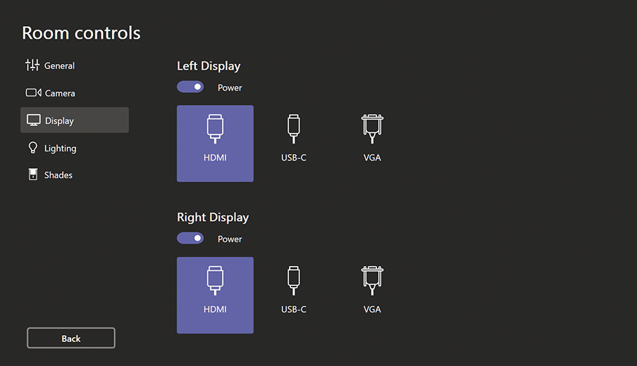 User interface showing Display Controls