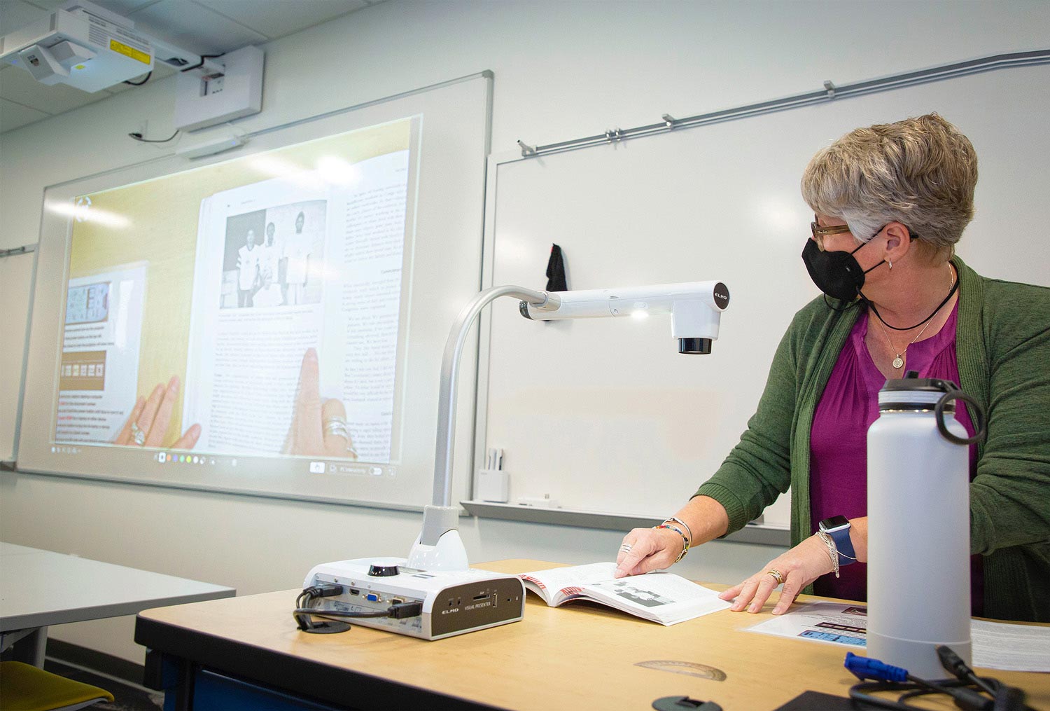 Instructor is projecting an image from the document camera - interior