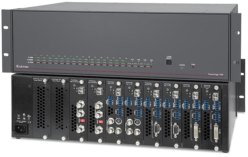 Modular Power Enclosure for Fiber Optic Extenders.