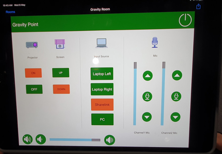 Customized interfaces enable transparent control of the DTP switching and distribution systems, wireless communication, and the sound systems.