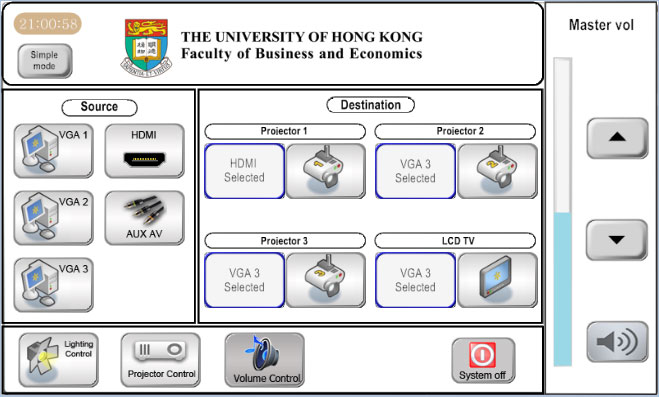 TLP 700TV TouchLink Touchpanel user interface