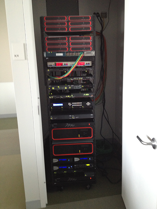 Closet with AV equipment