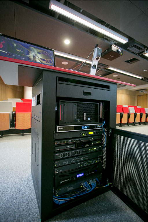 Podium-mounted standard classroom AV system