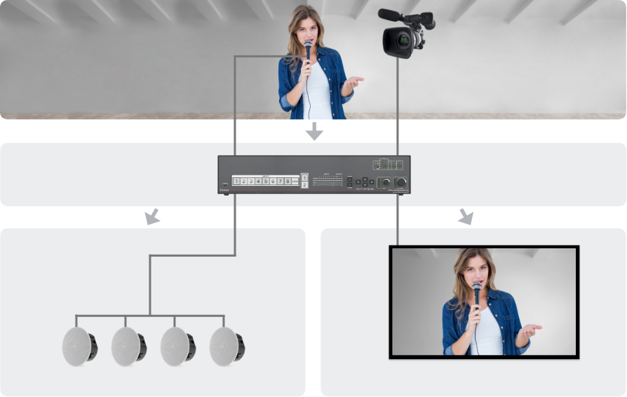 audio embedding and de-embedding diagram