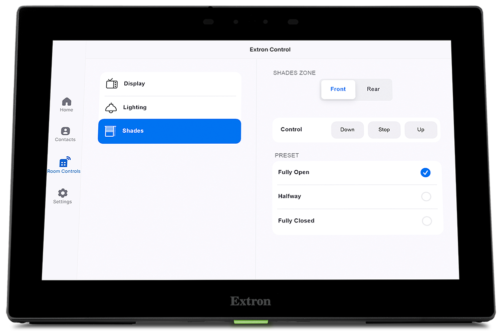 Extron Control for Zoom Rooms GUI Display