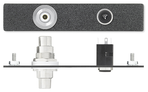 One RCA Female to Female Barrel, One 3.5 mm Stereo Mini Jack to Solder Tabs