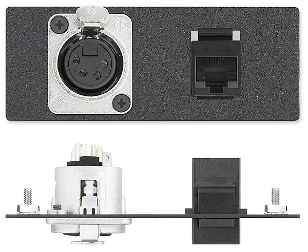 One XLR 4-pin Female to Solder Cups, One RJ-45 Barrel