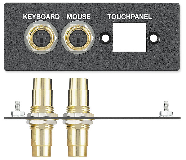 Two 6-pin Mini DIN Female to Female Barrels, One Mounting Space for Crestron TPSBLOCK-10