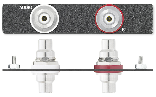 Two RCA Female to Female Barrels - Black with Silkscreen