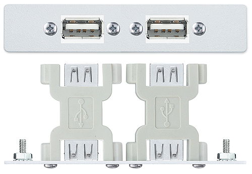 Two USB A Female to Female Barrels - White