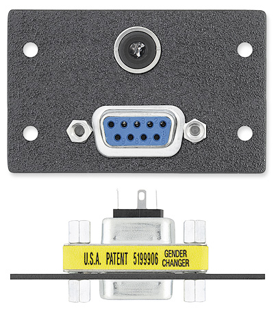 One 9-pin D Female to Female Gender Changer, One 3.5 mm Stereo Mini Jack to Solder Cups