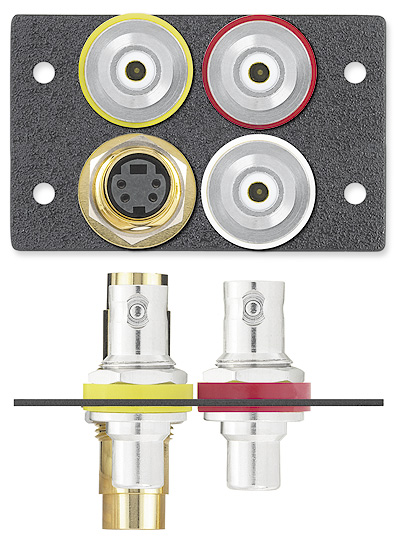 One S-Video Female to Female Barrel, Three RCA Female to BNC Female Adapters