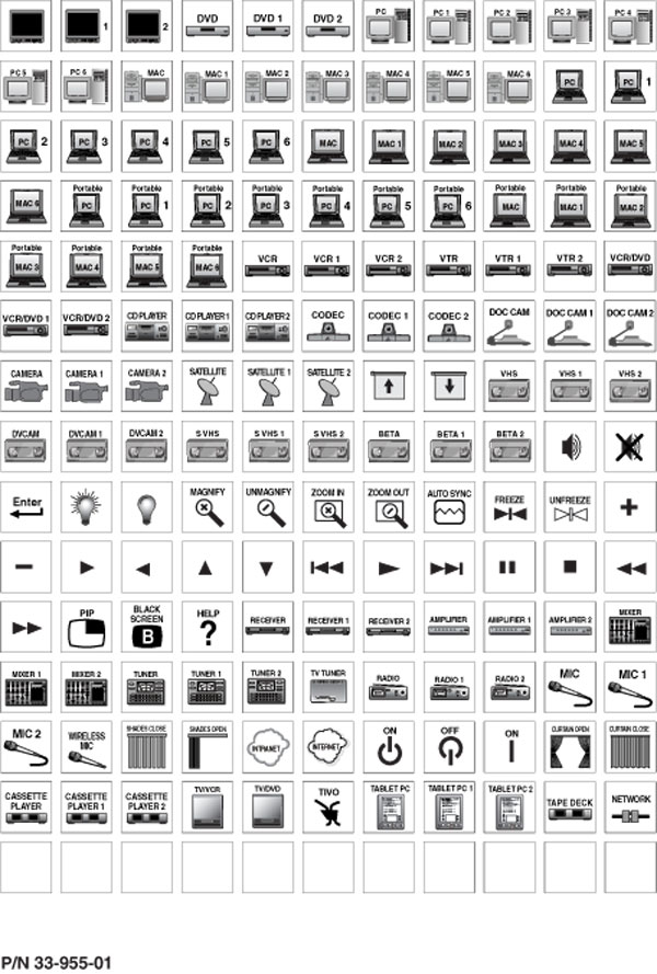 Backlit Button Labels - Icon Button Labels