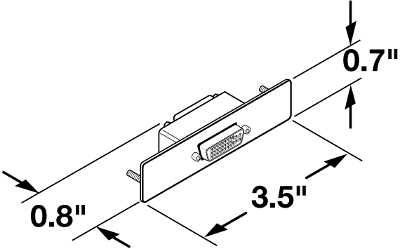 One DVI-I Female to Female Barrel Panel Drawing