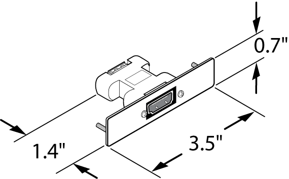 One HDMI Female to Female Barrel Panel Drawing