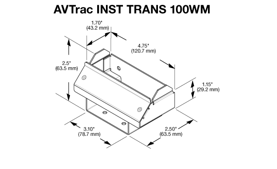 AVTrac® Raceway Transition Adapter Panel Drawing