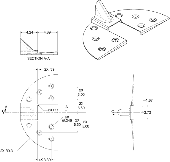 AVTrac® Cable Pass-Through Kit Panel Drawing