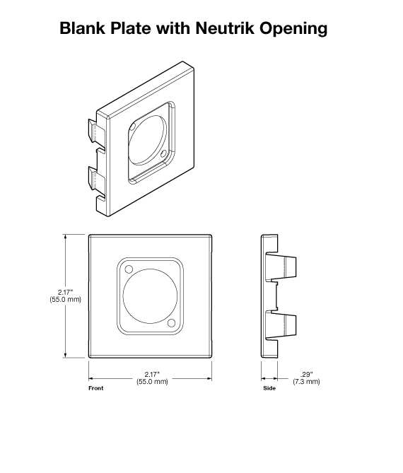 One Neutrik Opening Panel Drawing