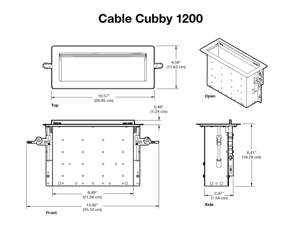 Cable Cubby 1200 Panel Drawing