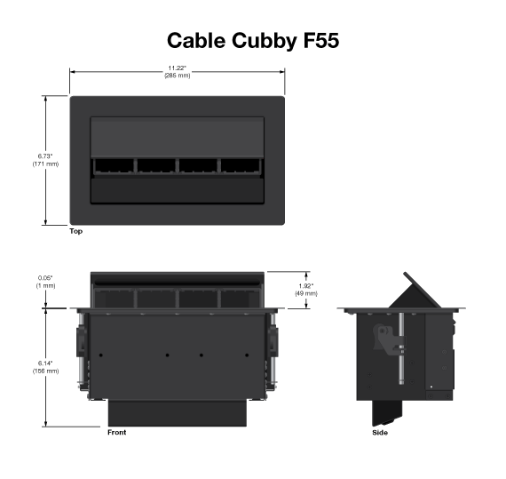 Cable Cubby F55 Panel Drawing