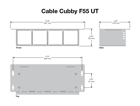 Cable Cubby F55 UT Panel Drawing