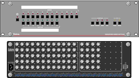 CrossPoint  124 Matrix Switchers Panel Drawing