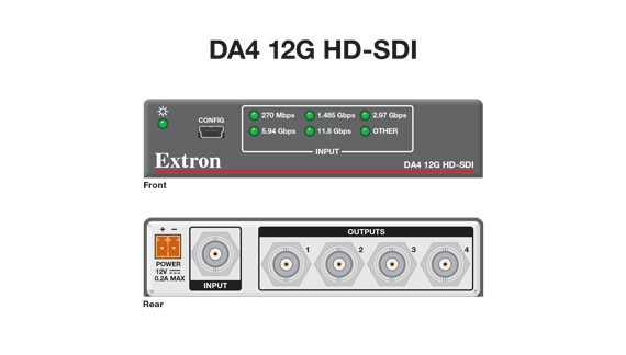 DA4 12G HD-SDI Panel Drawing