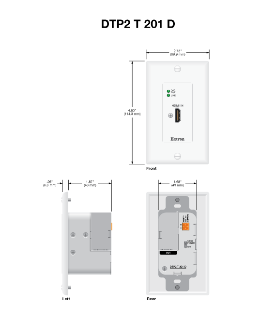 DTP2 T 201 D Panel Drawing