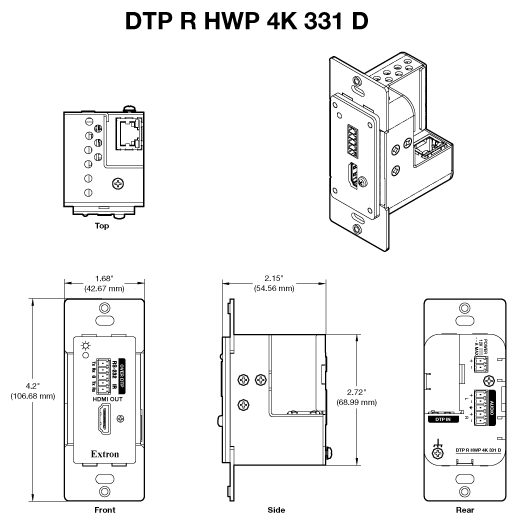 DTP R HWP 4K 331 D Panel Drawing