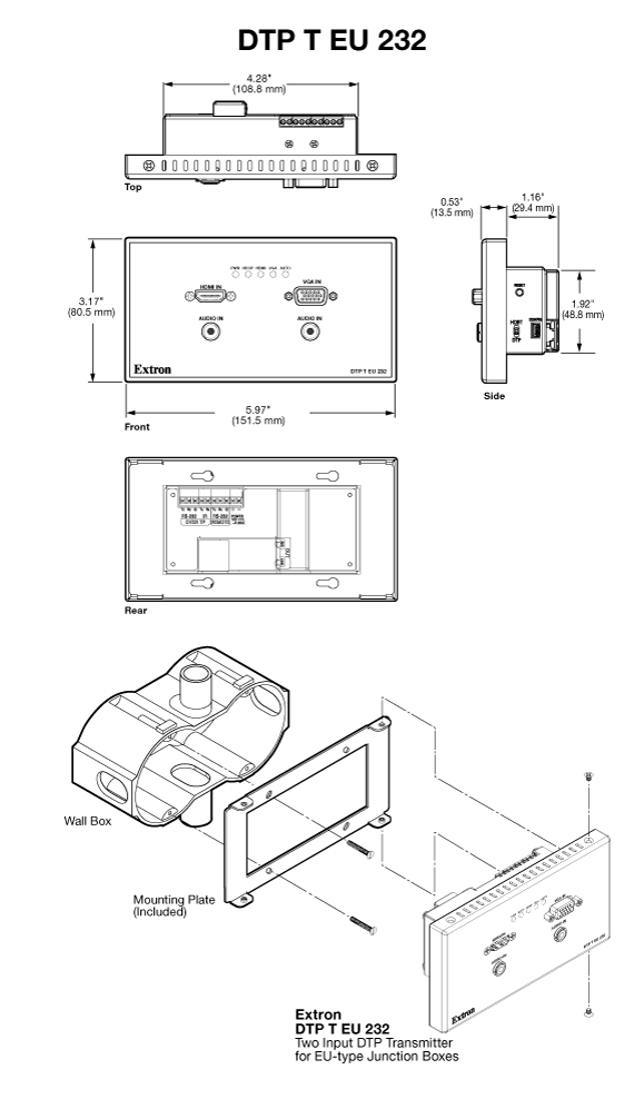 DTP T EU 232 Panel Drawing