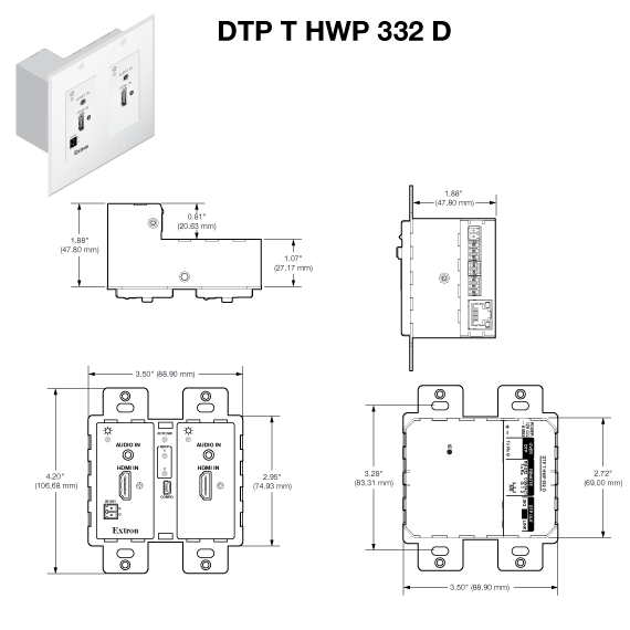 DTP T HWP 332 D Panel Drawing